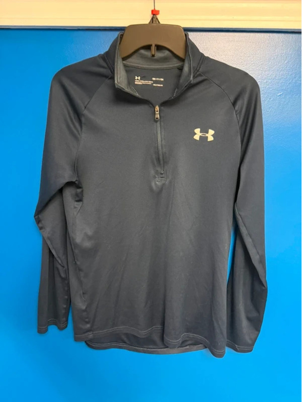 Under Armour HeatGear Loose 1/4 Zip Long Sleeve Dark Grey Small